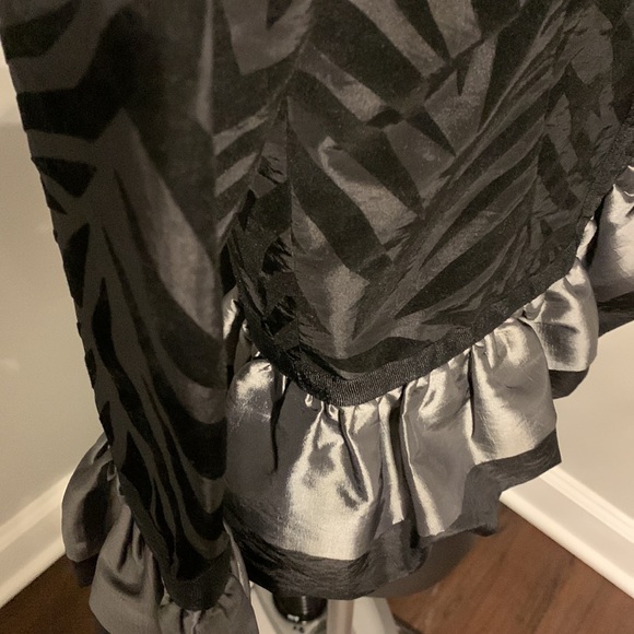 Grace Chuang Black Zebra Striped Ruffle Jacket Size XS - Picture 5 of 16